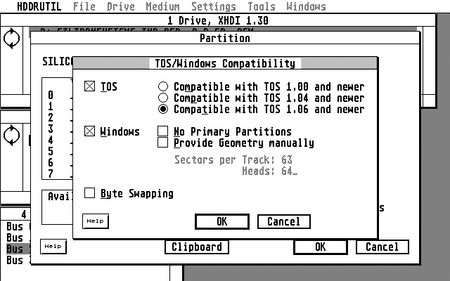 Set the cross at TOS and Windows compatibility, but do not set a cross at byte swapping.